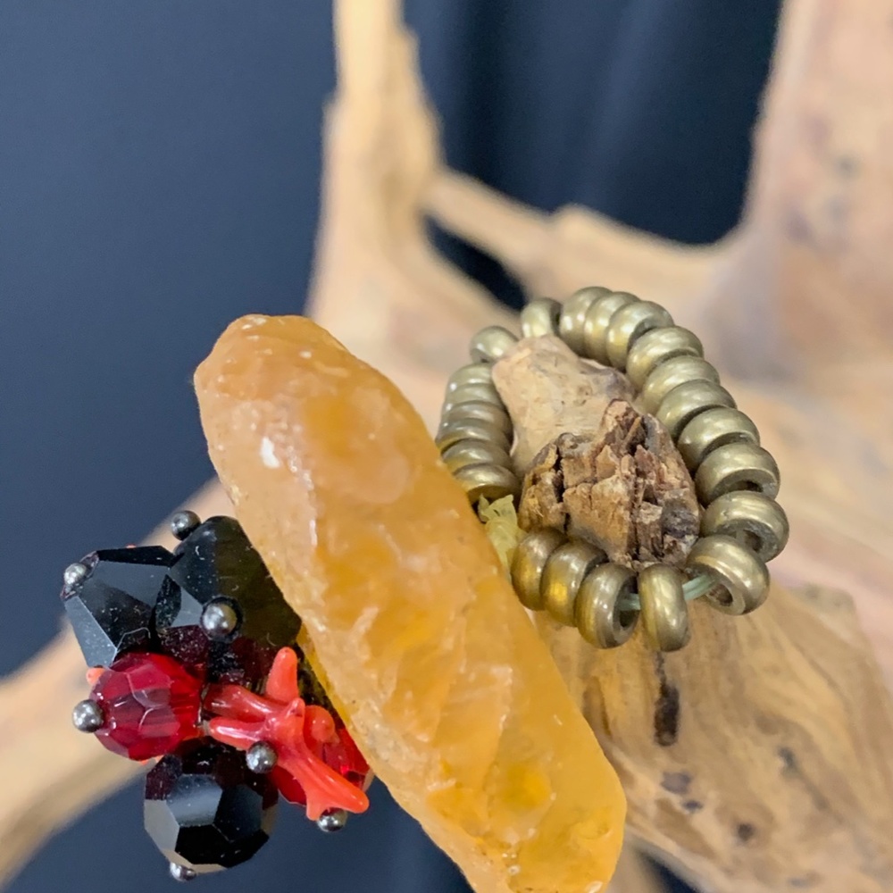 Raw Amber Ring - image 3